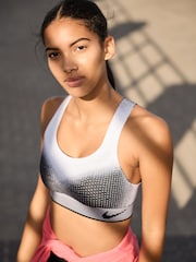 Nike White Flyknit High Support Sports Bra - Image 1 of 11