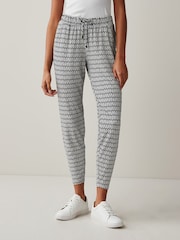 Black/White Geo Print Jersey Joggers - Image 1 of 4