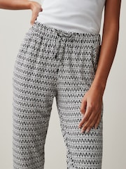 Black/White Geo Print Jersey Joggers - Image 3 of 4