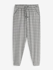 Black/White Geo Print Jersey Joggers - Image 4 of 4