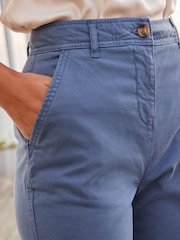 Blue Casual Chino Cotton Taper Trousers - Image 3 of 4