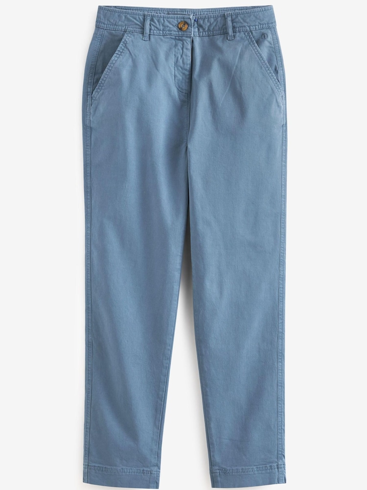 Blue Casual Chino Cotton Taper Trousers - Image 4 of 4