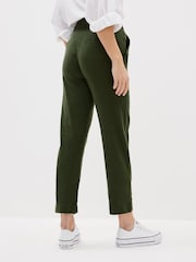 Vert kaki - Pantalon fuselé en lin mélangé - Image 3 of 5