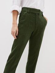 Vert kaki - Pantalon fuselé en lin mélangé - Image 4 of 5
