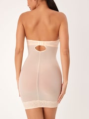 Pastel Rose Nude DD+ Firm Tummy Control Lightly Padded Lace Slip - Image 3 of 8