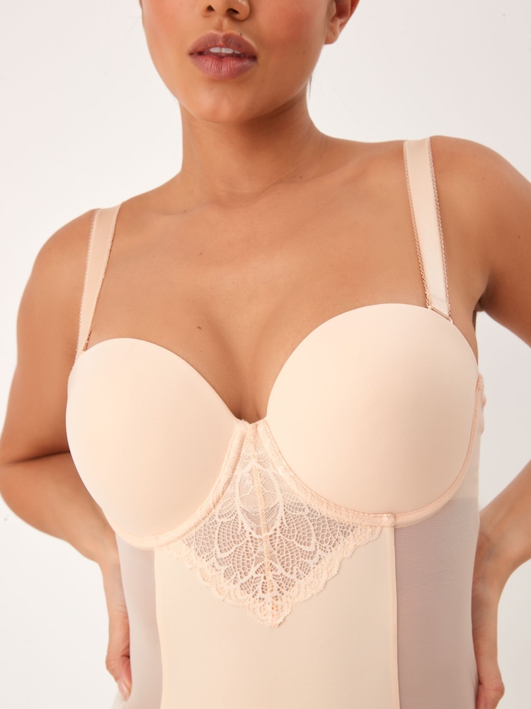 Rose Nude - Slip Dentelle DD+ ferme à contrôle du ventre légèrement rembourré - Image 5 of 8