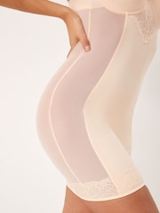 Pastel Rose Nude DD+ Firm Tummy Control Lightly Padded Lace Slip - Image 6 of 8