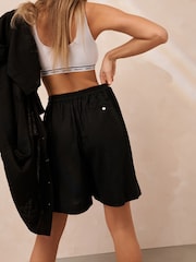 Schwarz - Shorts aus Leinenmischung - Bild 5 von 7