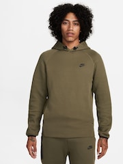 Nike Olive Green Tech Fleece Pullover Hoodie - Image 1 of 17