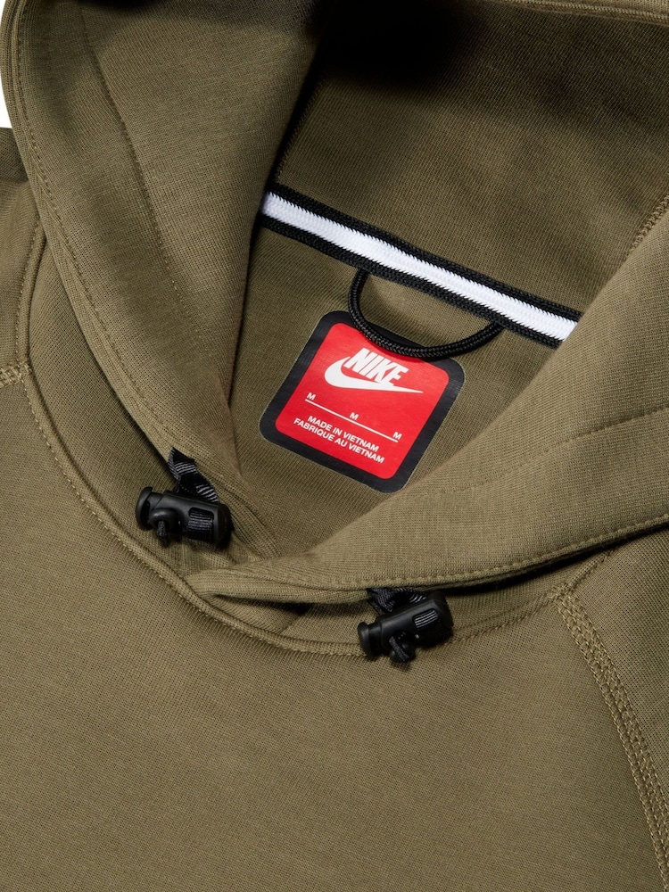Nike Olive Green Tech Fleece Pullover Hoodie - Image 16 of 17
