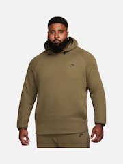 Nike Olive Green Tech Fleece Pullover Hoodie - Image 4 of 17