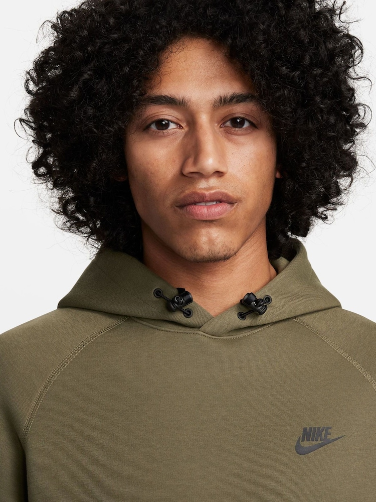 Nike Olive Green Tech Fleece Pullover Hoodie - Image 7 of 17