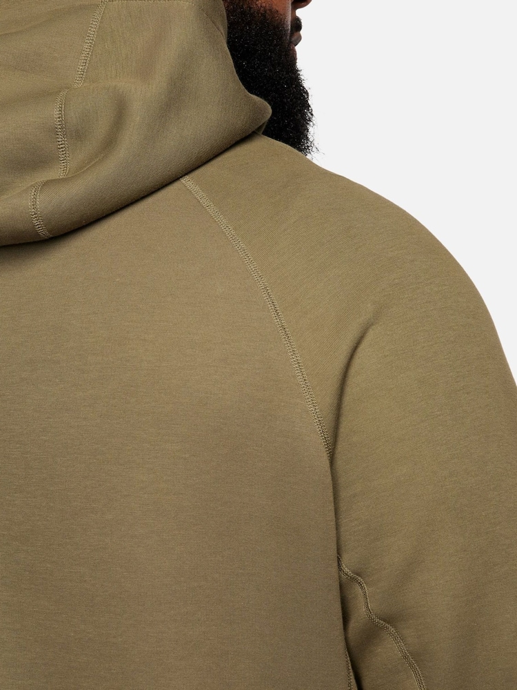 Nike Olive Green Tech Fleece Pullover Hoodie - Image 9 of 17