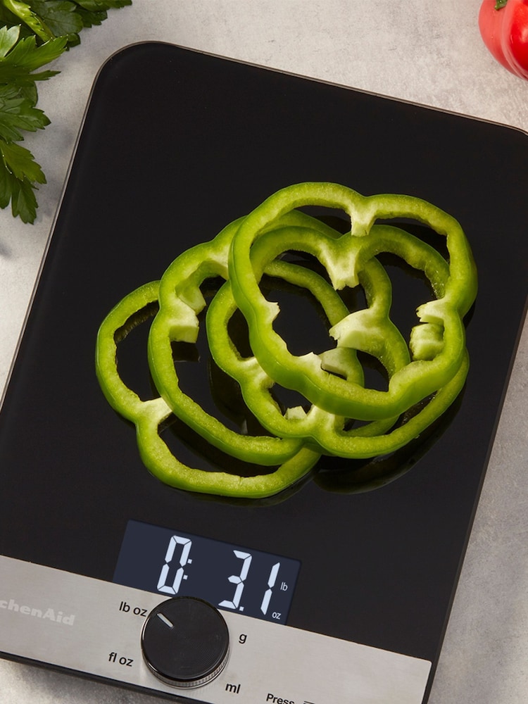 Kitchen Aid Black Digital Glass Top Kitchen Scale - Image 1 of 3 Kitchen Aid Black Digital Glass Top Kitchen Scale - Image 1 of 3