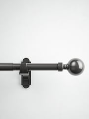 Gun Metal Klick Fit Ball Finial Extendable Curtain Pole Kit 28mm - Image 4 of 7