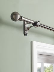 Gun Metal Klick Fit Ball Finial Extendable Curtain Pole Kit 28mm - Image 7 of 7