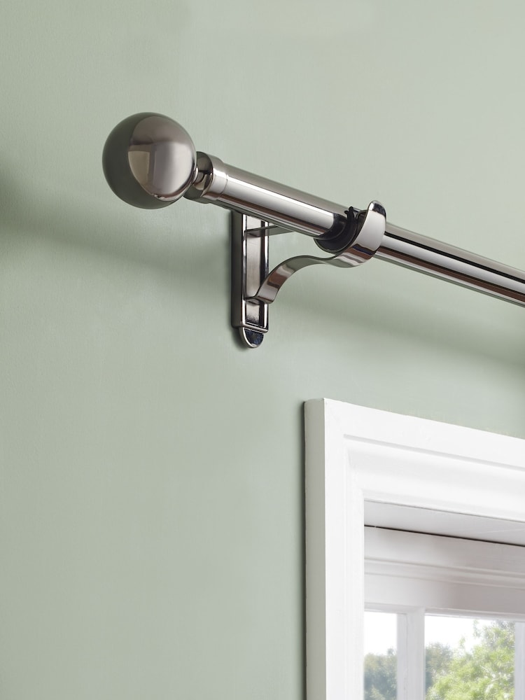 Gun Metal Klick Fit Ball Finial Extendable Curtain Pole Kit 28mm - Image 7 of 7