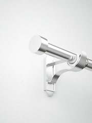 Brushed Silver Klick Fit 28mm Stud Finial Extendable Curtain Pole Kit - Image 3 of 6