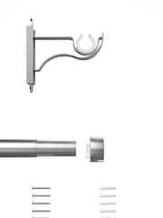 Brushed Silver Klick Fit 28mm Stud Finial Extendable Curtain Pole Kit - Image 6 of 6