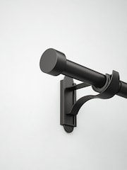 Black Klick Fit 28mm Stud Finial Extendable Curtain Pole Kit - Image 1 of 5