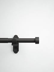 Black Klick Fit 28mm Stud Finial Extendable Curtain Pole Kit - Image 4 of 5
