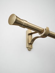 Antique Brass Klick Fit 28mm Trumpet Finial Extendable Curtain Pole Kit - Image 1 of 9