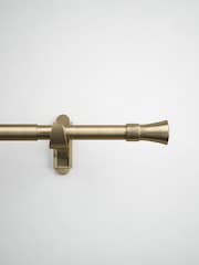 Antique Brass Klick Fit 28mm Trumpet Finial Extendable Curtain Pole Kit - Image 10 of 10