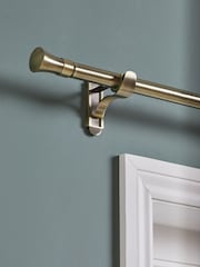 Antique Brass Klick Fit 28mm Trumpet Finial Extendable Curtain Pole Kit - Image 7 of 9