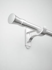 Brushed Silver Klick Fit 28mm Trumpet Finial Extendable Curtain Pole Kit - Image 1 of 6