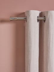 Brushed Silver Klick Fit 28mm Trumpet Finial Extendable Curtain Pole Kit - Image 3 of 6
