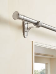 Brushed Silver Klick Fit 28mm Trumpet Finial Extendable Curtain Pole Kit - Image 4 of 6