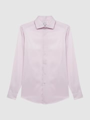Reiss Pink Remote Slim Fit Cotton Sateen Shirt - Image 2 of 6