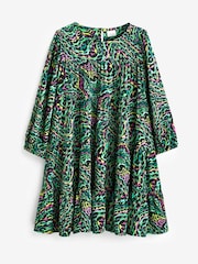 Green Printed Long Sleeves Dress (3-16yrs) - Image 5 of 6