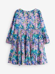 Blue Printed Long Sleeves Dress (3-16yrs) - Image 6 of 6