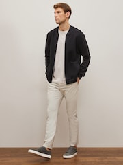 Black Texture Bomber Jacket - Image 2 of 8