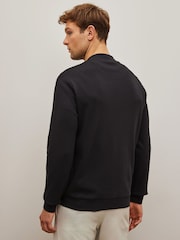 Black Texture Bomber Jacket - Image 3 of 8