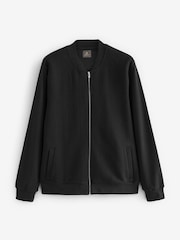 Black Texture Bomber Jacket - Image 6 of 8