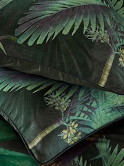 Riva Paoletti Green Siona Tropical Reversible 100% Cotton Duvet Cover and Pillowcase Set - Image 5 of 6