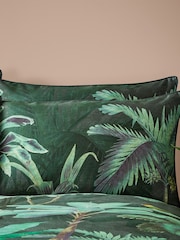 Riva Paoletti Green Siona Tropical Reversible 100% Cotton Duvet Cover and Pillowcase Set - Image 6 of 6