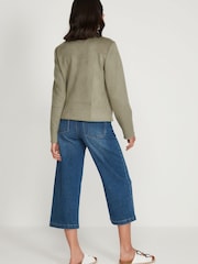 M&Co Green Suedette Biker Jacket - Image 2 of 6