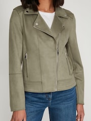 M&Co Green Suedette Biker Jacket - Image 5 of 6