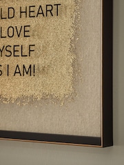 Gold Love Me As I Am Slogan Framed Wall Art - Image 4 of 6