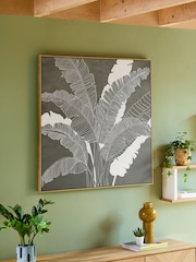 Green/Silver Palm Tree Framed Canvas Wall Art - Image 2 of 6