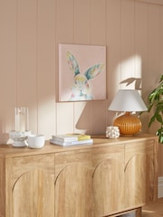 Pink Rabbit Canvas Wall Art - Image 2 of 6