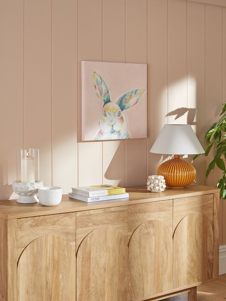 Pink Rabbit Canvas Wall Art - Image 2 of 6