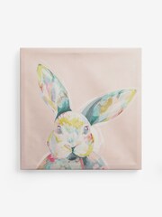 Pink Rabbit Canvas Wall Art - Image 4 of 6