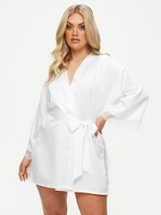 Ann Summers White Satin Cherryann Robe Dressing Gown - Image 1 of 6
