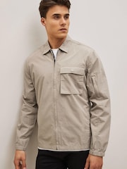 Grey Zip Through Shacket - Image 4 of 11