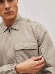 Grey Zip Through Shacket - Image 6 of 11
