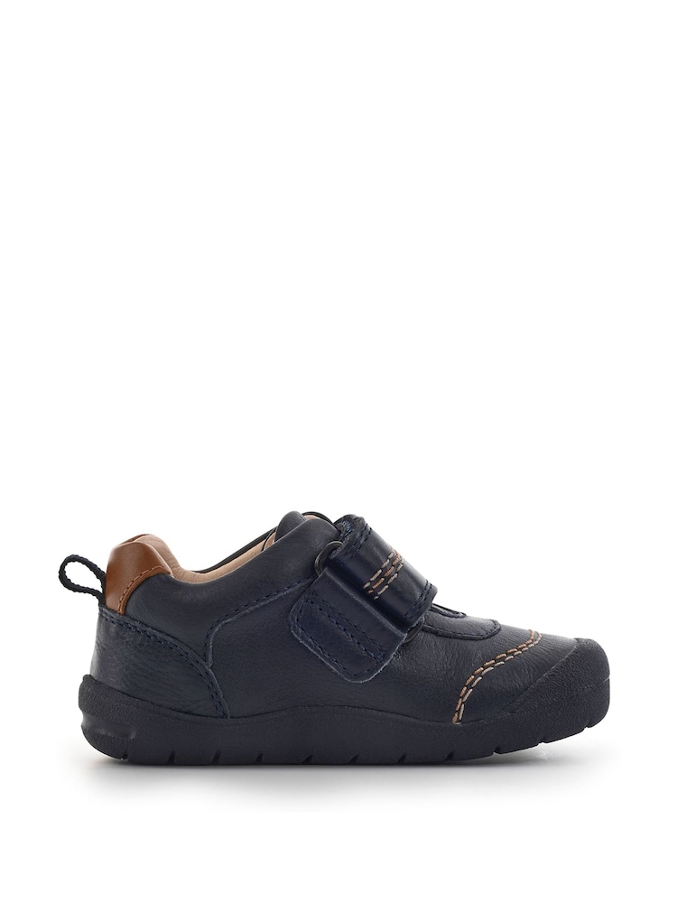 Start Rite Navy Blue Footprint Rip Tape First Walker Shoes - Image 2 of 6